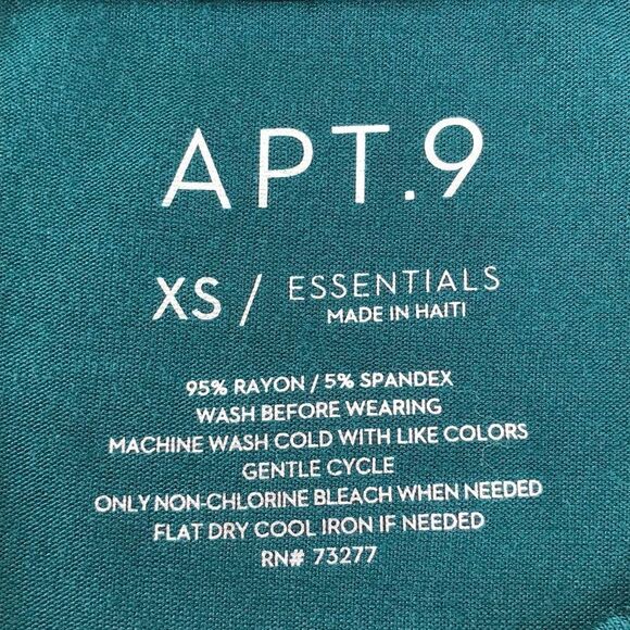 Apt. 9 Essentials Floral Crew Neck Tee Women's XS Long Sleeves Stretch Knit - Picture 7 of 7